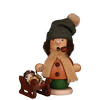 Alexander Taron 1-542 Christian Ulbricht Incense Burner-Boy With Sled-5.75" H W X 2.75" D, Brown