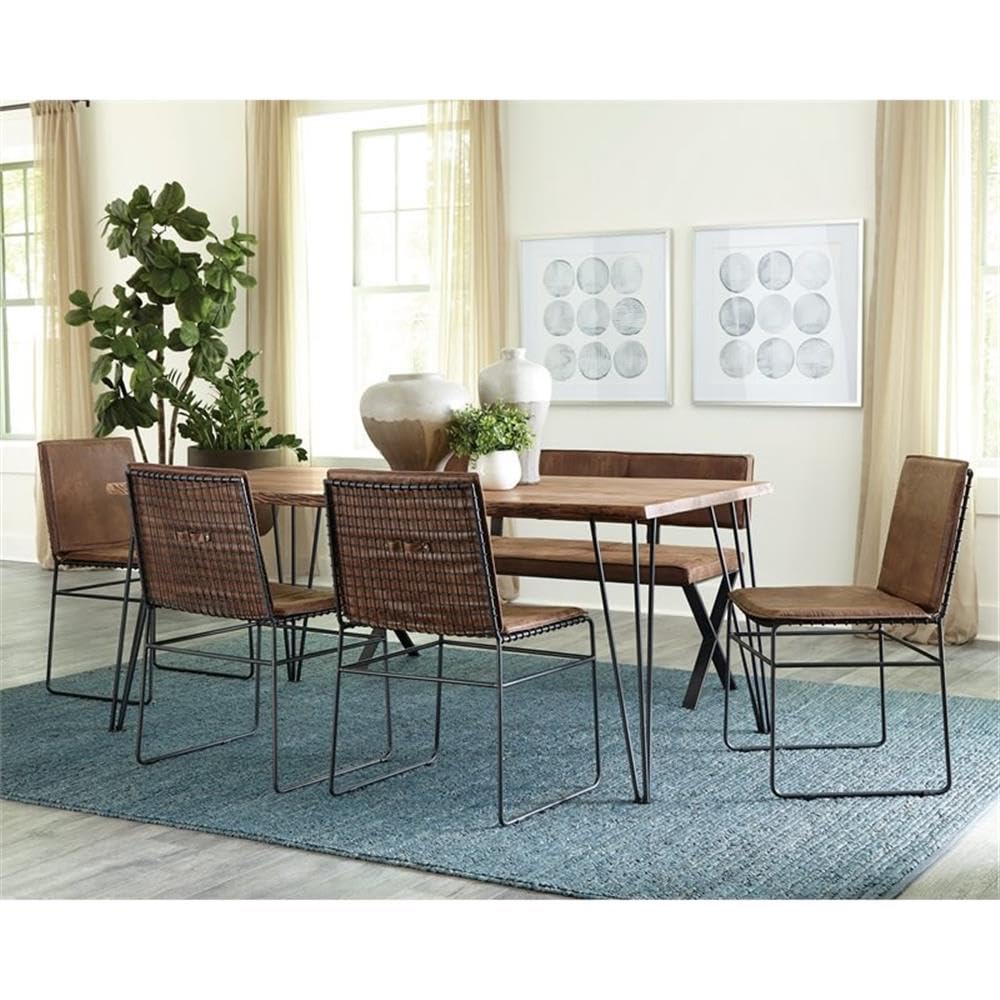 Coaster Home Furnishings Sherman Upholstered Antique Brown and Matte Black (Set of 2) Side Chair (192502)