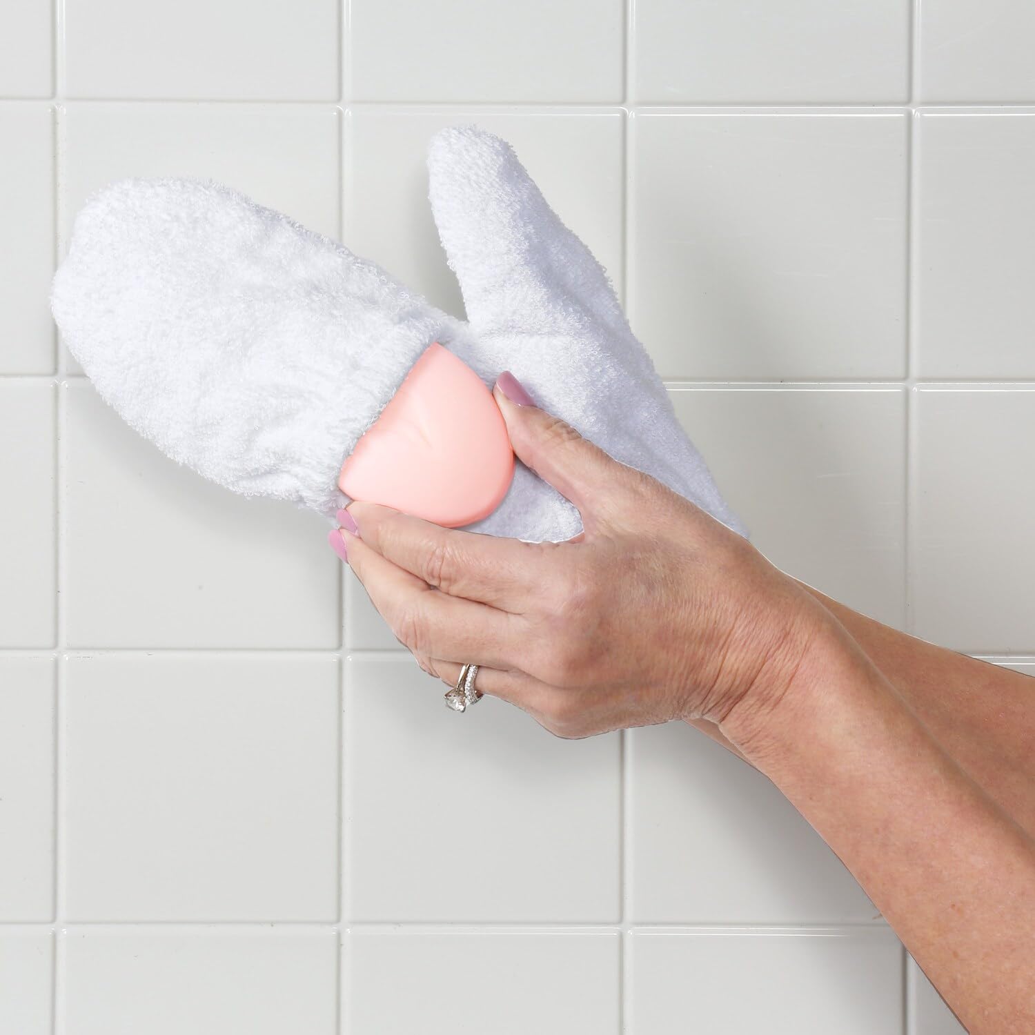 Sp Ableware Maddawash Soap Mitt, White Terry Cloth - Medium (741320002)