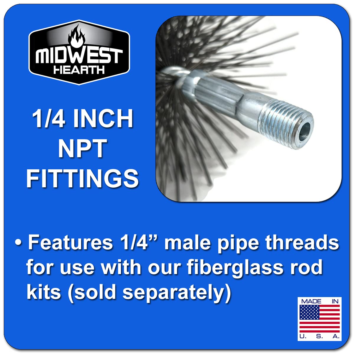 Midwest Hearth Square Wire Chimney Cleaning Brush (8-Inch Square)