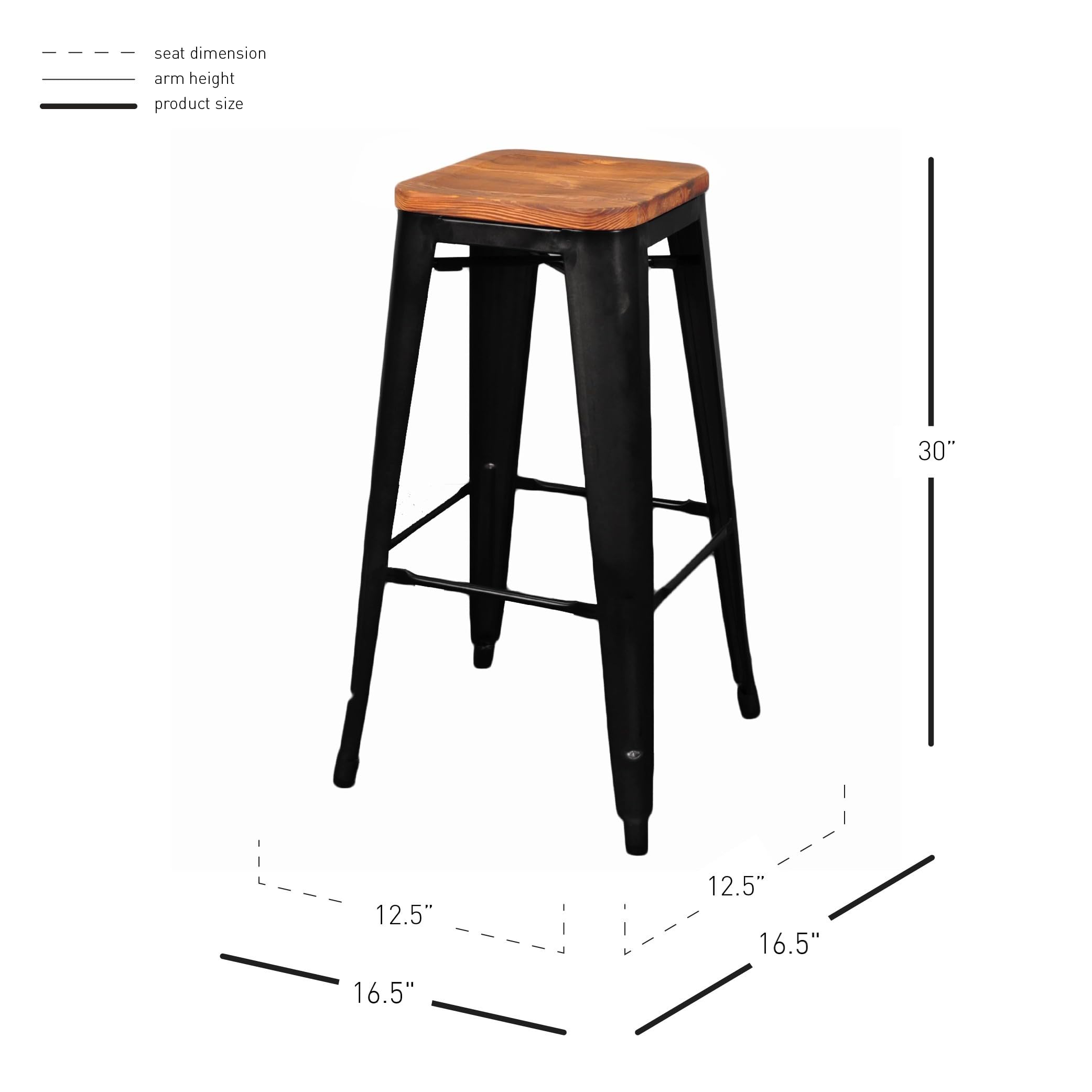 New Pacific Direct Metropolis Metal Backless Bar Stool - Thumbnail 3