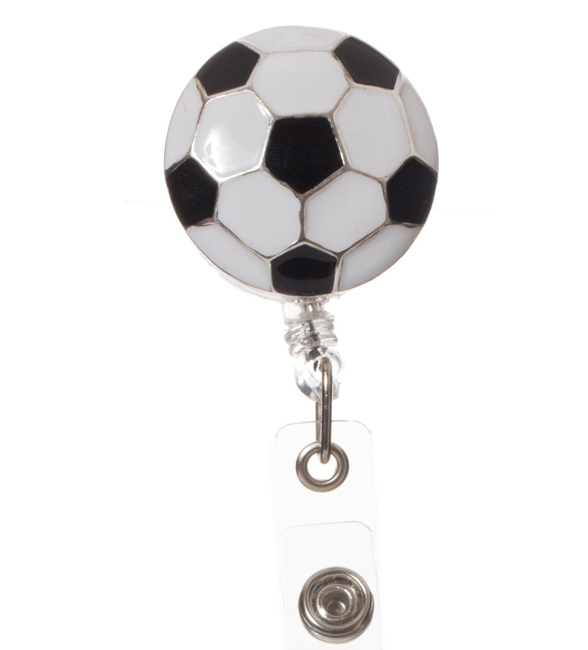 Artisan Owl - Soccerball Retractable Id Badge Reel With Clip For Coaches And Sports Personnel