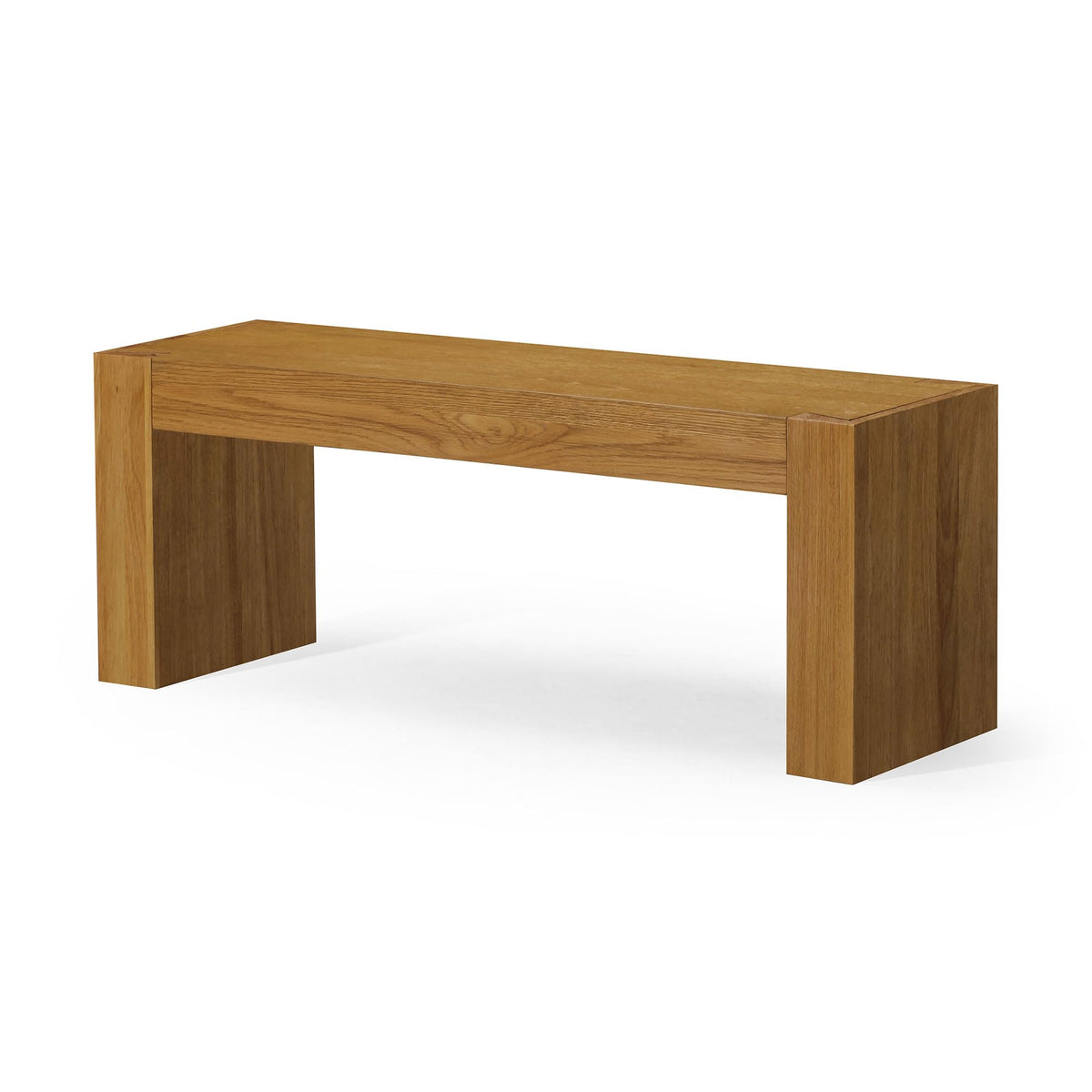 Maven Lane Zeno Contemporary Wooden Backless Bench Seating For Modern Dining, Kitchen Table, Entryway, Foyer, Or Lobby In Weathe