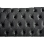 Acme Gaura Velvet Tufted Sofa with Nail-Head Trim in Dark Gray