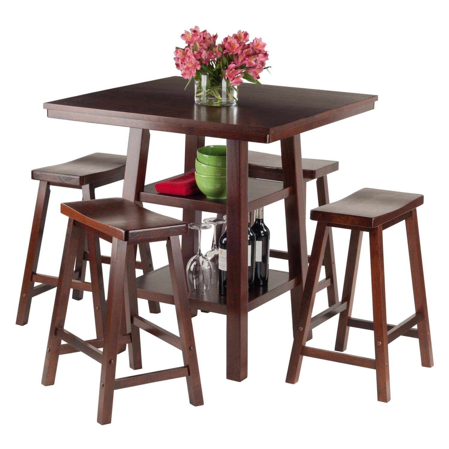 Winsome Orlando Dining, Saddle Seat, Walnut