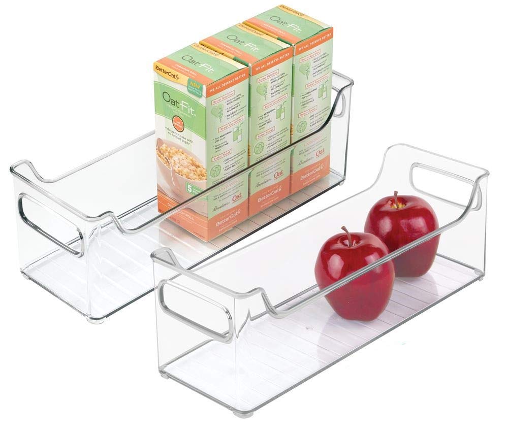 iDesign Plastic Organizer Bin with Easy Grip Handles, 14.5 x 5 x 5, Set of 2, Clear, 2 Count