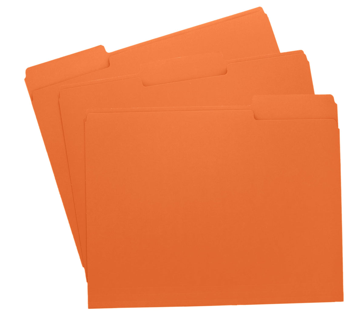 Orange File Folders, 1/3-Cut Tabs, Letter Size, 12-Pack - Durable Office Filing Folders For Documents, Papers, And Organization