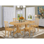 East West Furniture VAAN5-OAK-W 5 Piece Dining Set Includes an Oval Dining Table with Butterfly Leaf and 4 Kitchen Chairs, 40x76 Inch, Oak