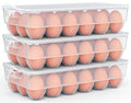 Wyt Clear Covered Egg Holder 3Pack, Plastic Egg Storage For Refrigerator, Egg Tray Container With Lid, Fits 18 Eggs