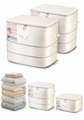 Comforter Storage Bag  3Layer 2Pack Self Compression Organizer, Closet Organizers and Storage, Under Bed Space Saver, Blanket