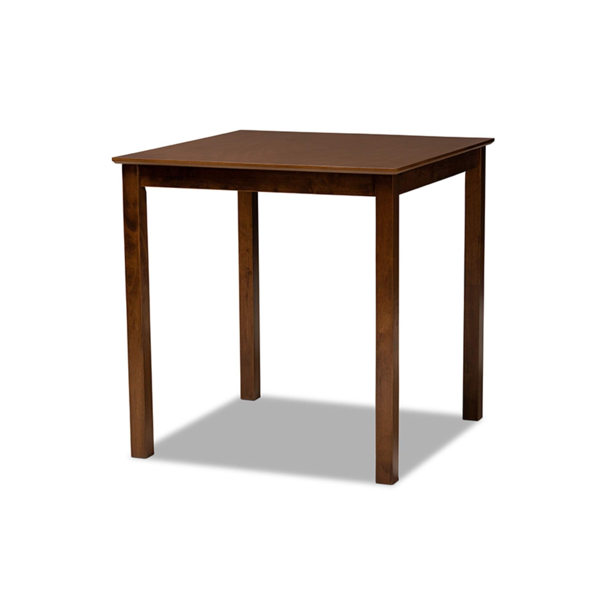 Baxton Studio Lenoir Modern and Contemporary Grey Fabric Upholstered Walnut Brown Finished 5-Piece Wood Pub Set