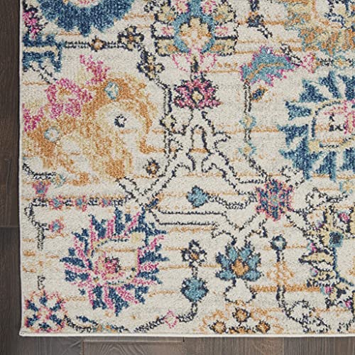 HomeRoots Ivory/Multi 100% Polypropylene 7’ x 10’ Ivory and Multicolor Floral Buds Area Rug