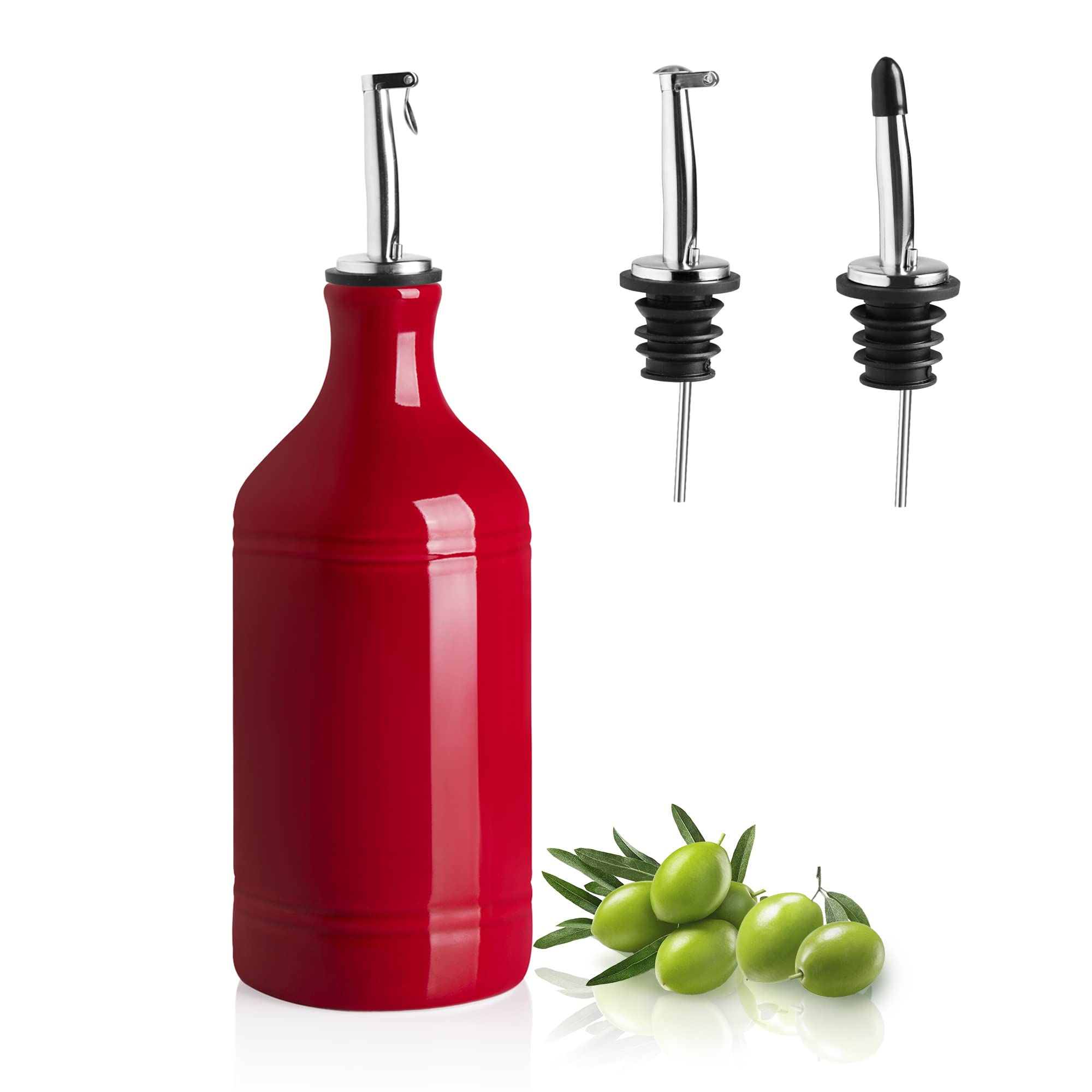 Sweejar Ceramic Olive Oil Dispenser Bottle, Opaque Oil Cruet Protects Oil To Reduce Oxidation, Suitable For Storage Of Oil, Vine