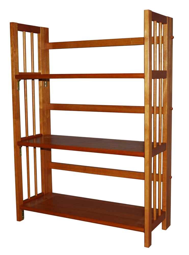 3 Tier Folding Bookcase Finish: Honey Oak