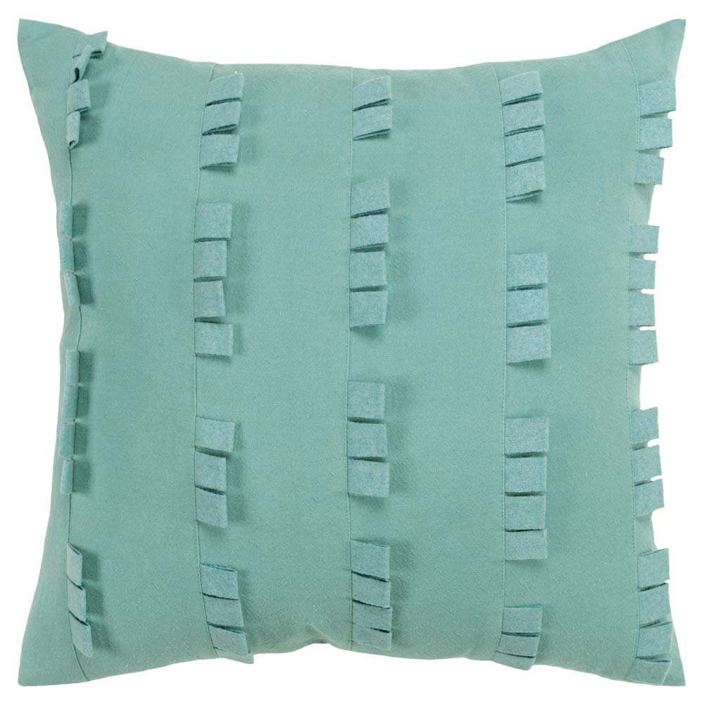 Rizzy Home Donny Osmond Stripe 20" X 20" Cotton Canvas Pillow Cover In Aqua