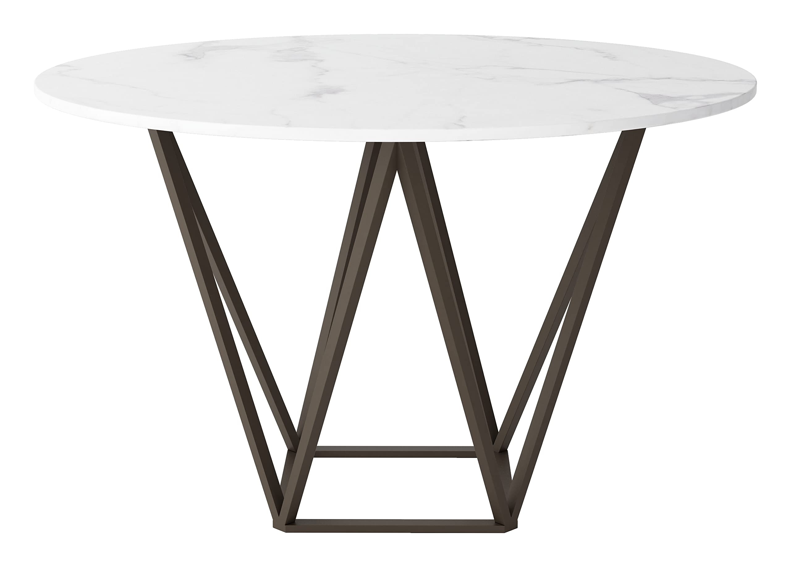 Tintern Dining Table White & Antique Brass