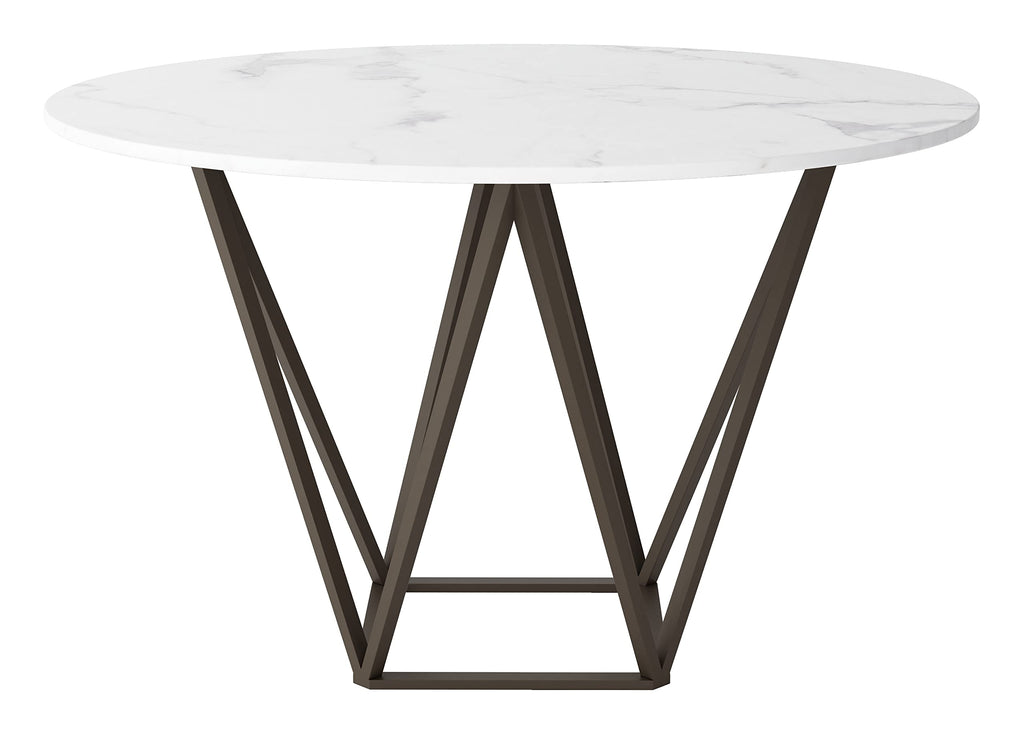 Tintern Dining Table White & Antique Brass