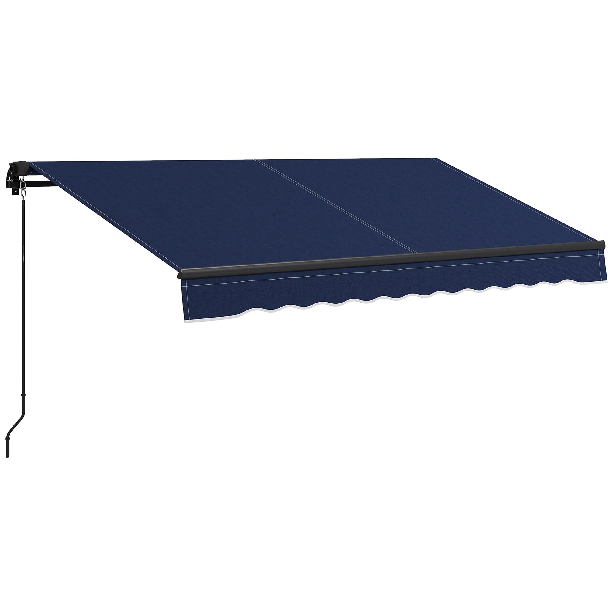 Outsunny 10' X 8' Retractable Awning, Patio Awning Sunshade Shelter With Manual Crank Handle, 280Gsm Uv Resistant Fabric And Alu