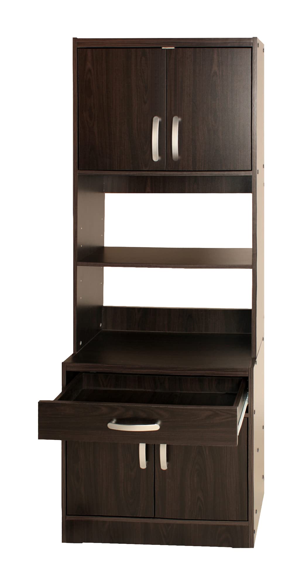 Carell Furniture Modern Tall Wooden Kitchen Pantry in Tobacco