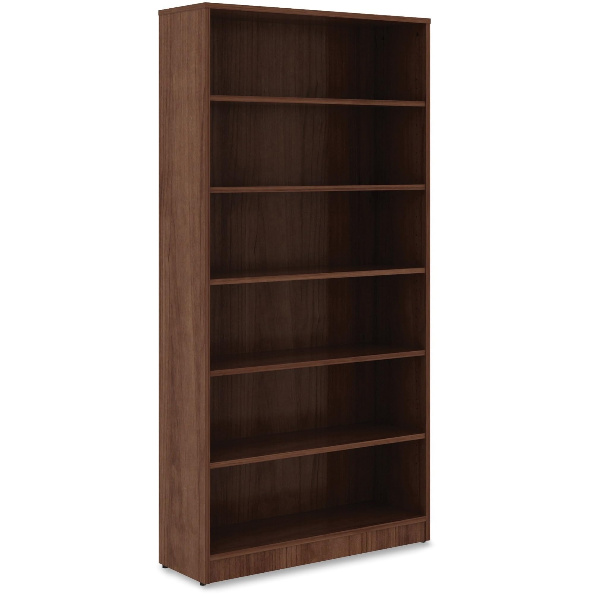 Lorell Walnut Laminate Bookcase, 72&quot; x 36&quot; x 12&quot;