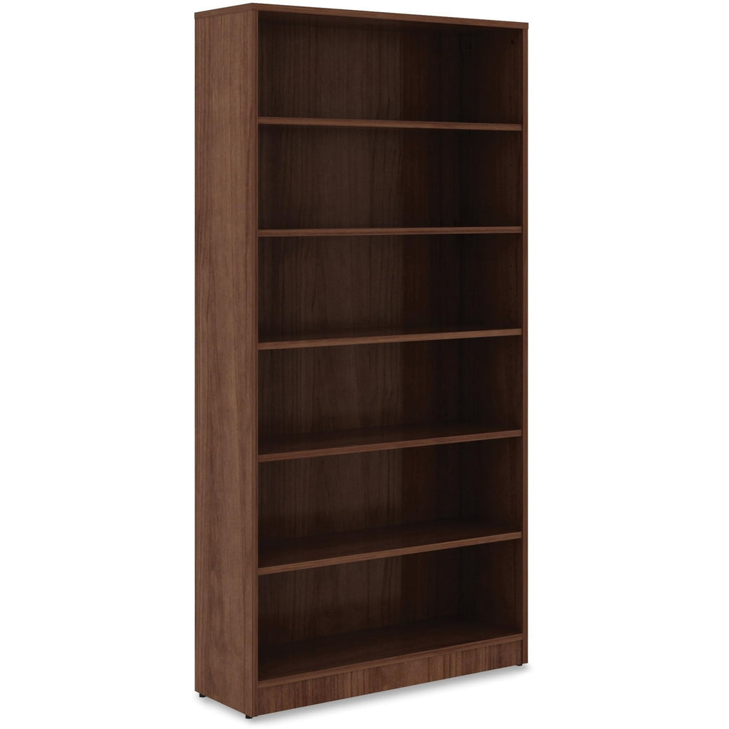Lorell Walnut Laminate Bookcase, 72" x 36" x 12"