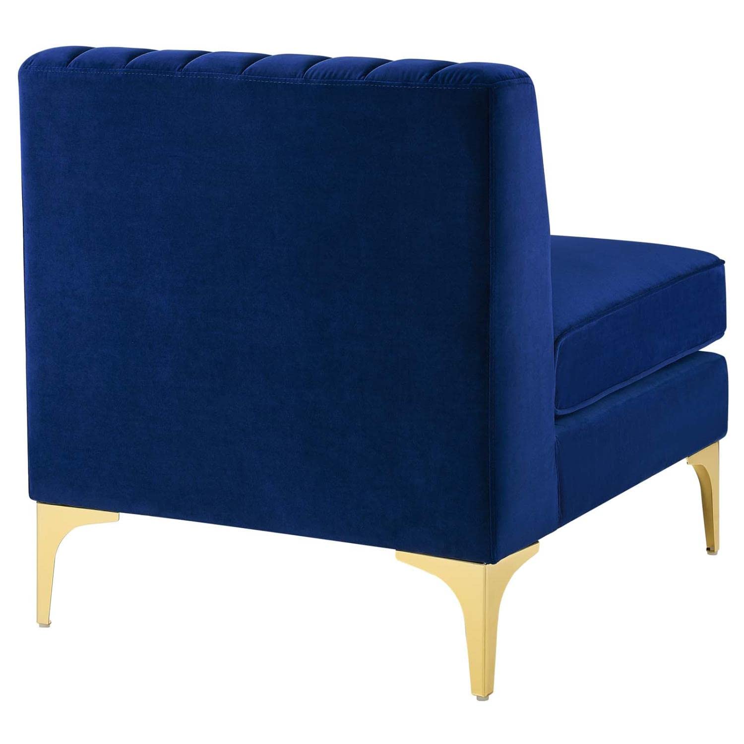 Modway Eei-3984-Nav Triumph Channel Tufted Performance Velvet Armless Chair, Navy