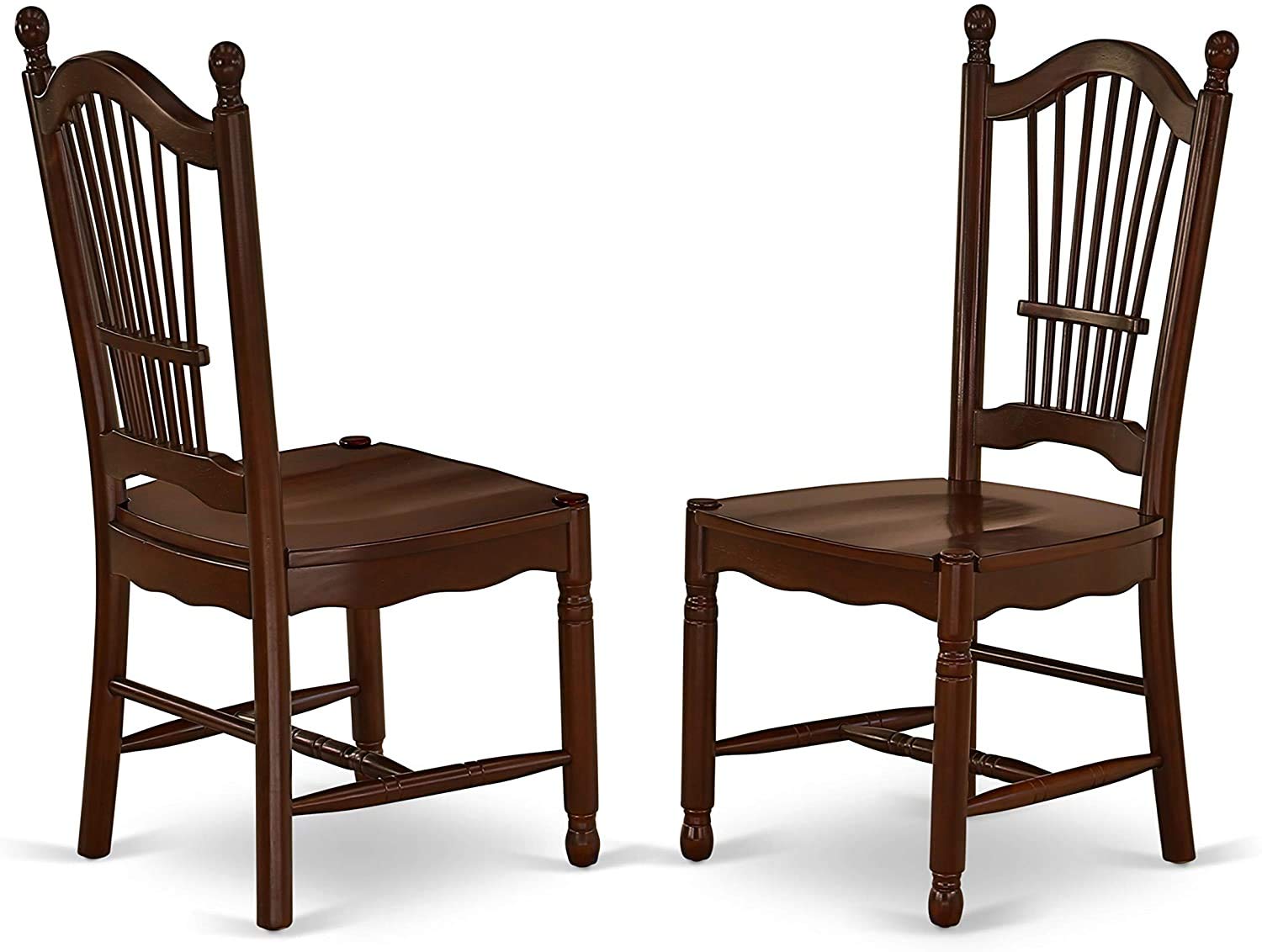 East West Furniture Dodo7-Mah-W Dover 7 Piece Modern Set Consist Of A Rectangle Wooden Table With Butterfly Leaf And 6 Dining Room Chairs, 42X78 Inch, Mahogany