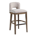 American Woodcrafters Bistro Solid Wood Brown and White Fabric Bar Stool