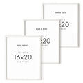 Haus and Hues 16x20 Frames Set of 3 - White Picture Frames Pack Poster Frames 16x20, Wall Frame Set White Picture Frames 16x20, 