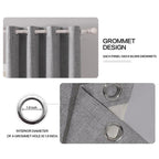 Miulee Linen Blackout Curtains And Drapes 100% Room Darken Thermal Insulated Grommet Window Panels With Coating 2 Pcs W 42 X L 84 Inches Grey