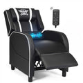 POWERSTONE Gaming Recliner Chair, Reclining Gaming Chair Ergonomic Leather Sofa with Footrest Lumbar Support Headrest and Side P