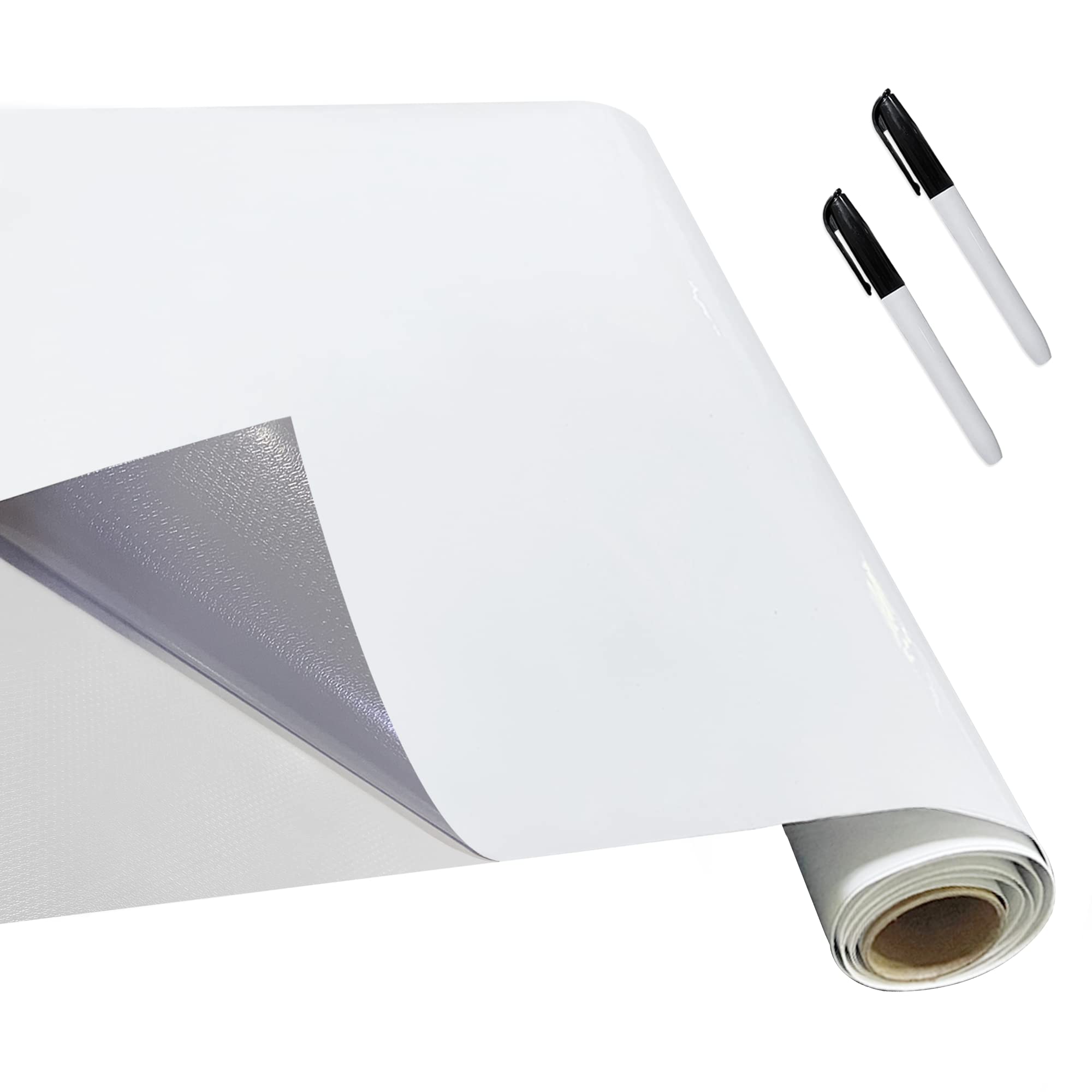 White Board Dry Erase-Whiteboard For Wall-Whiteboard Paper Peel Stick And Roll With 2 Dry Erase Markers-Adhesive Dry Erase Board