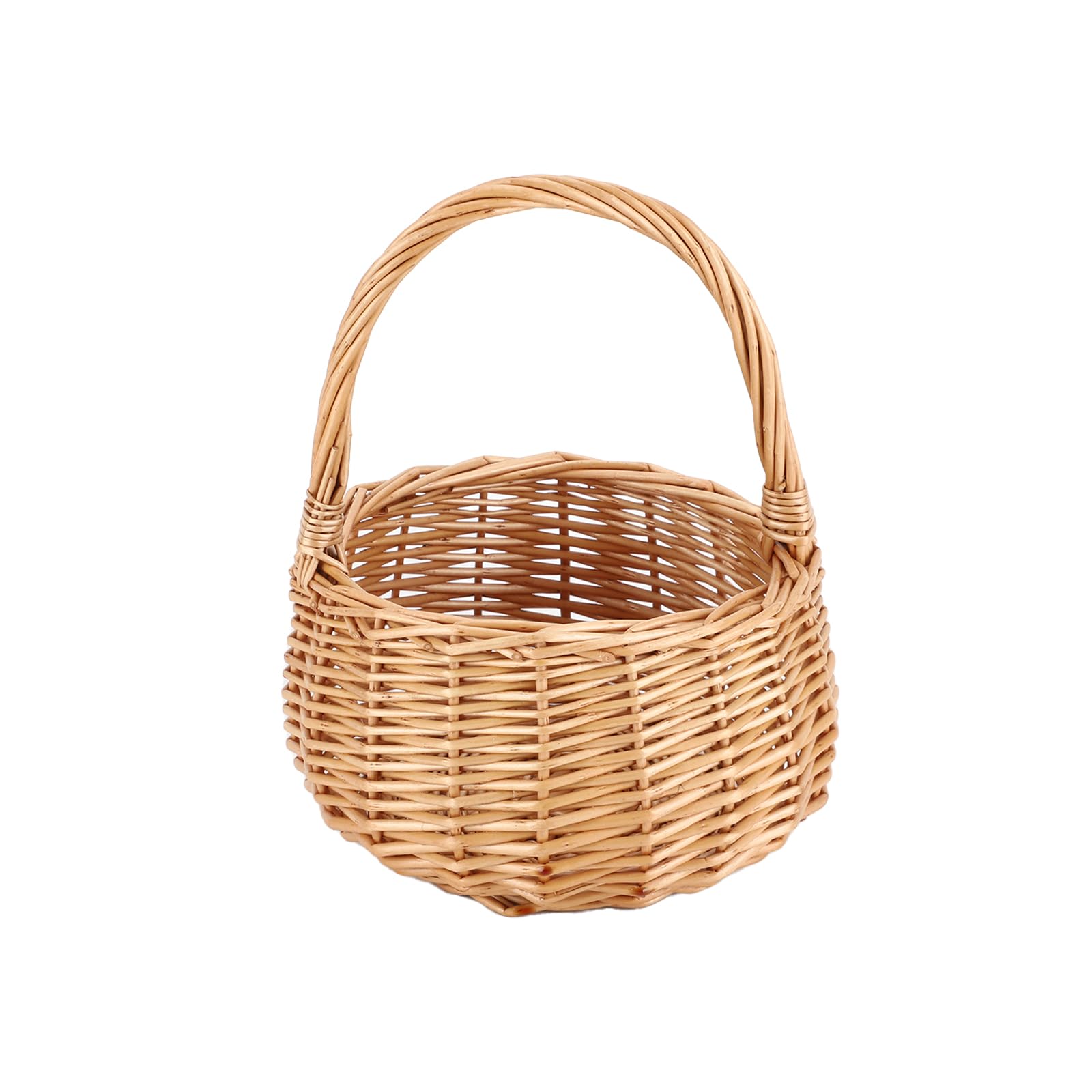 Small Gift Wicker Picnic Basket With Handle,Willow Flower Girl Basket For Weddings,Garden And Home Decor -Wicker Storage Basket-