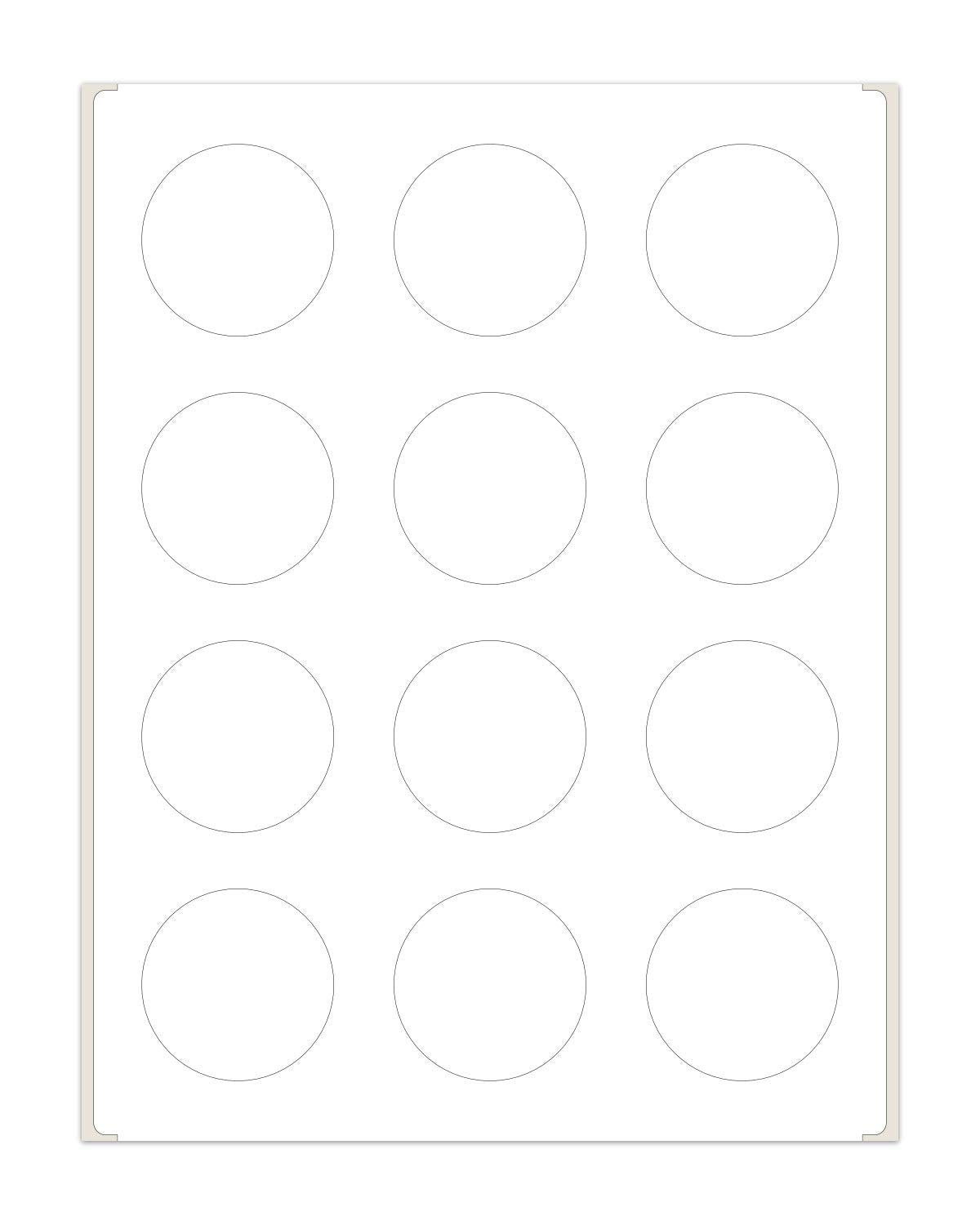 Packzon Round Labels For Laser/Inkjet Printers, Permanent Adhesive, 2 Inches Diameter, White Matte, (Pack Of 1200)