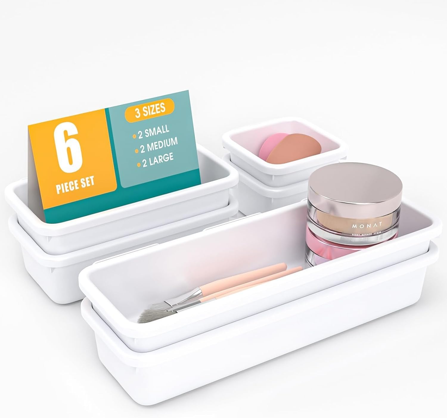 Tenido Storage Organizer Set | Kitchen Organizer | Makeup Organizer Tray Set | Desk Drawer Divider Tray | MultiPurpose Statione