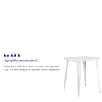 Flash Furniture Nolan Commercial Grade 31.5" Square White Metal Indoor-Outdoor Bar Height Table