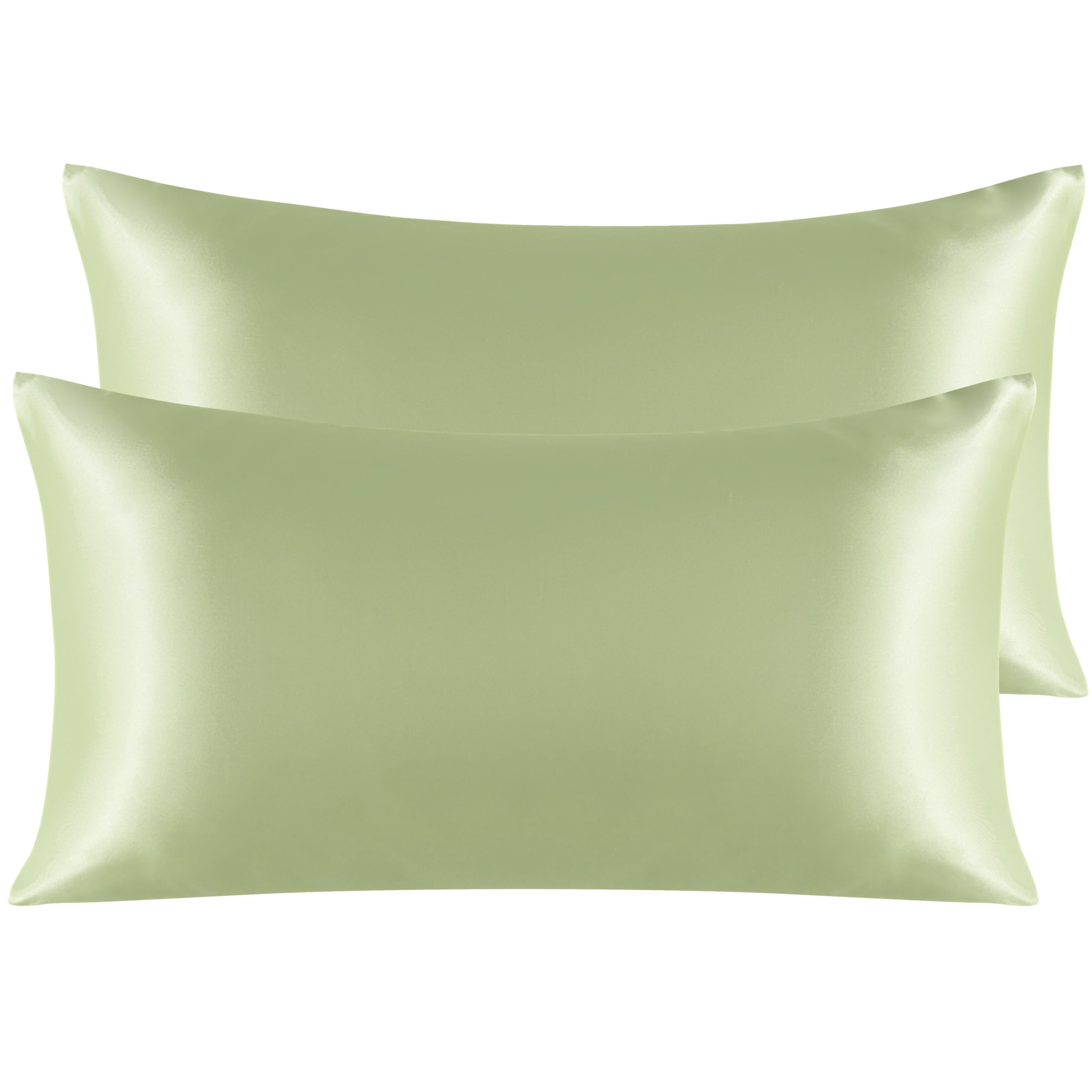 Ntbay 2 Pack Satin King Pillowcases For Hair And Skin, Luxurious And Silky Pillow Cases With Envelope Closure, 20X40 Inches, Sage Green