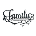 Family Sign Black Metal Wall Art Decor, Oppro Family Where Life Begins Love Never Ends Wrought Iron Wall Decorations, Hanging Fa