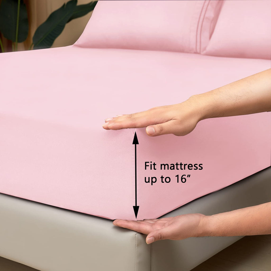 Mejoroom King Size Sheet Set - Soft Microfiber Bed Sheets,Deep Pocket Fitted Sheet, Soft, Breathable, Wrinkle & Fade Resistant -
