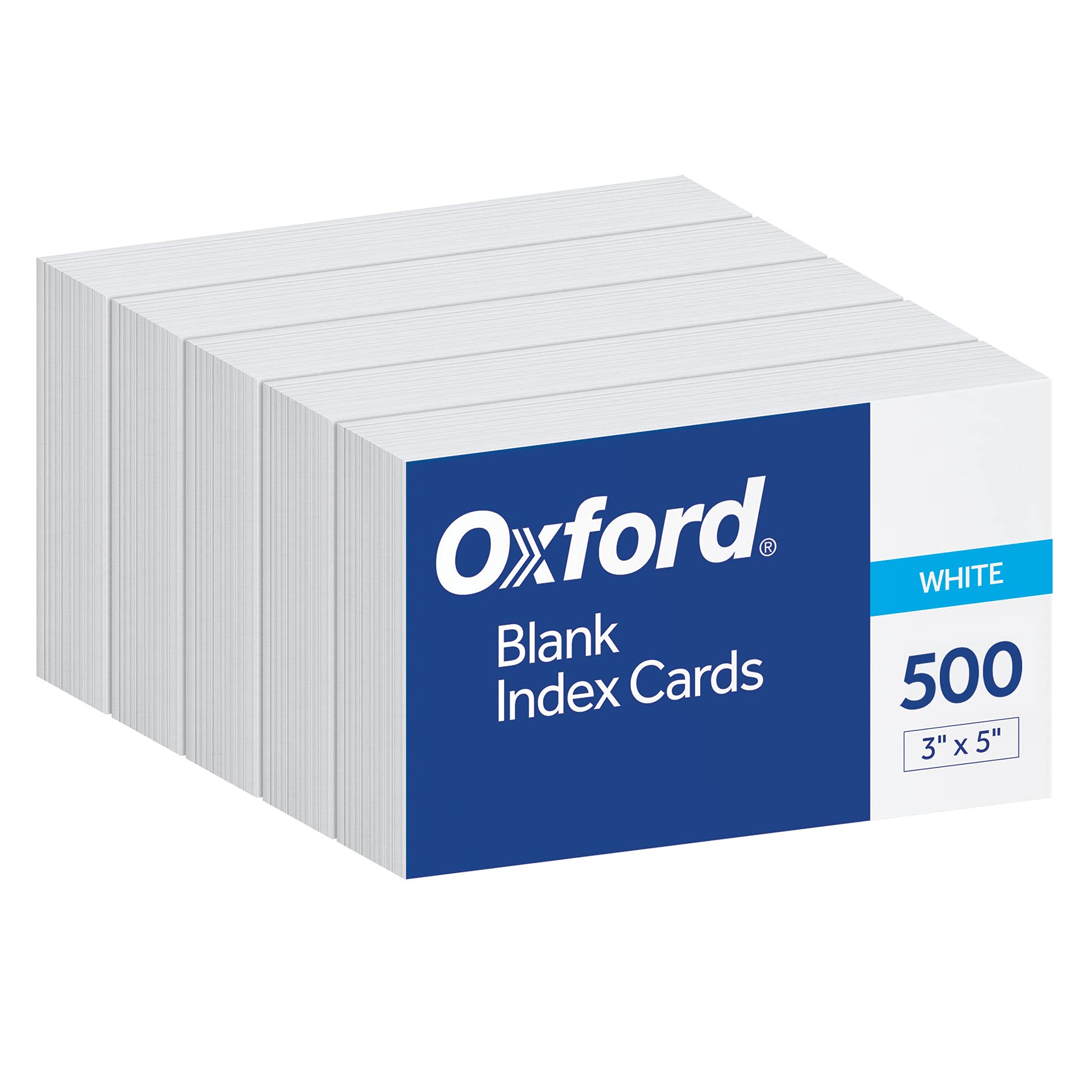Oxford Index Cards, 3 X 5 Inches, White, Blank Notecards, Flashcards For School And Studying, Bulk Pack Of Note Cards, 500 Count
