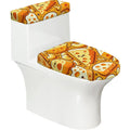 Cheese-Macaroni Toilet Lid Cover And Tank Cover Set Of 2, Stretch Soft Reusable Bathroom Toilet Seat Covers