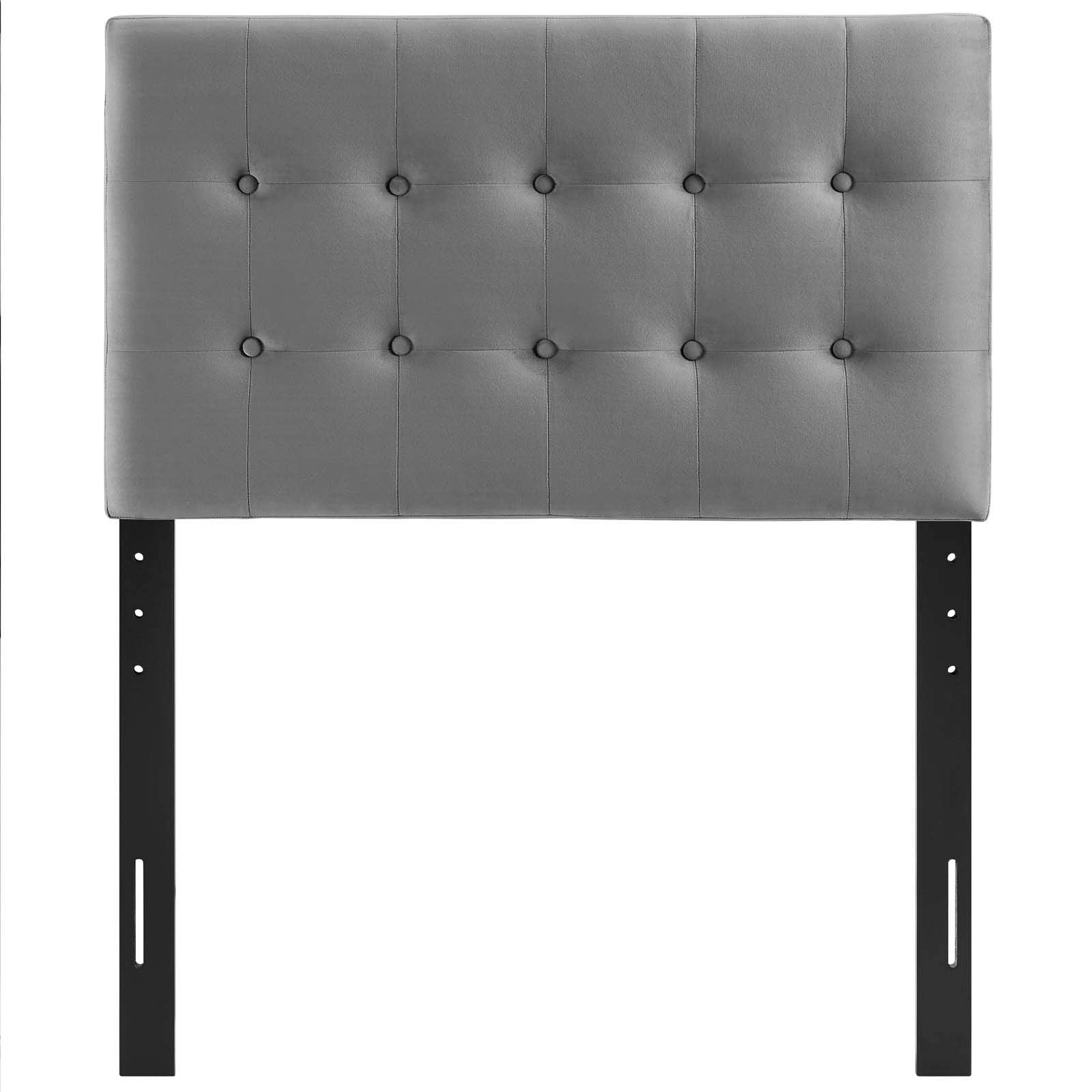 Modway Emily Twin Biscuit Tufted Performance Velvet Headboard, Gray