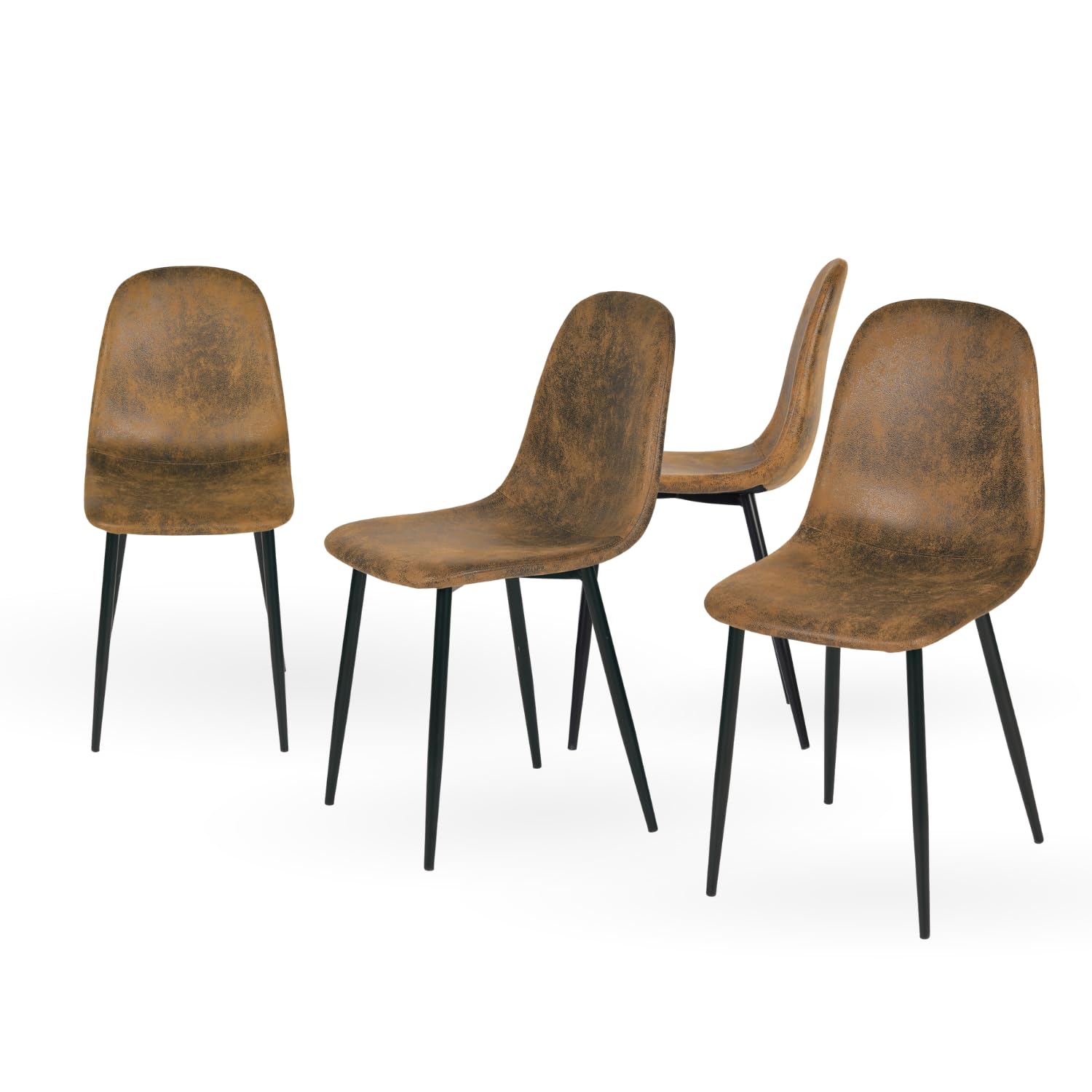 Homy Casa Mid-Century Modern Armless Dining Chairs Set, Upholstered with Suede, Metal Legs, Perfect for Kitchen, Dining Room, Li