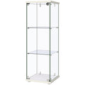 Vivohome 3 Layers 15.7''W X 15.7''D X 47.2''H Glass Display Cabinet Countertop Showcase With Lock, 5Mm Tempered Glass 25Mm Mdf Base