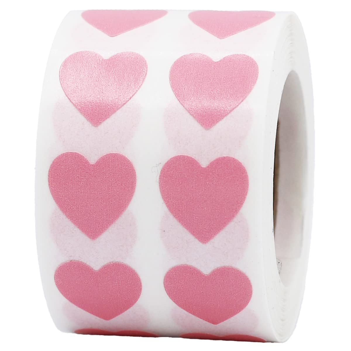 Pink Heart Semi-Gloss Stickers In 1/2' Inch, 1000 Adhesive Labels On A Roll, Arts And Crafts, Envelope Seals, Valentines Day Gi