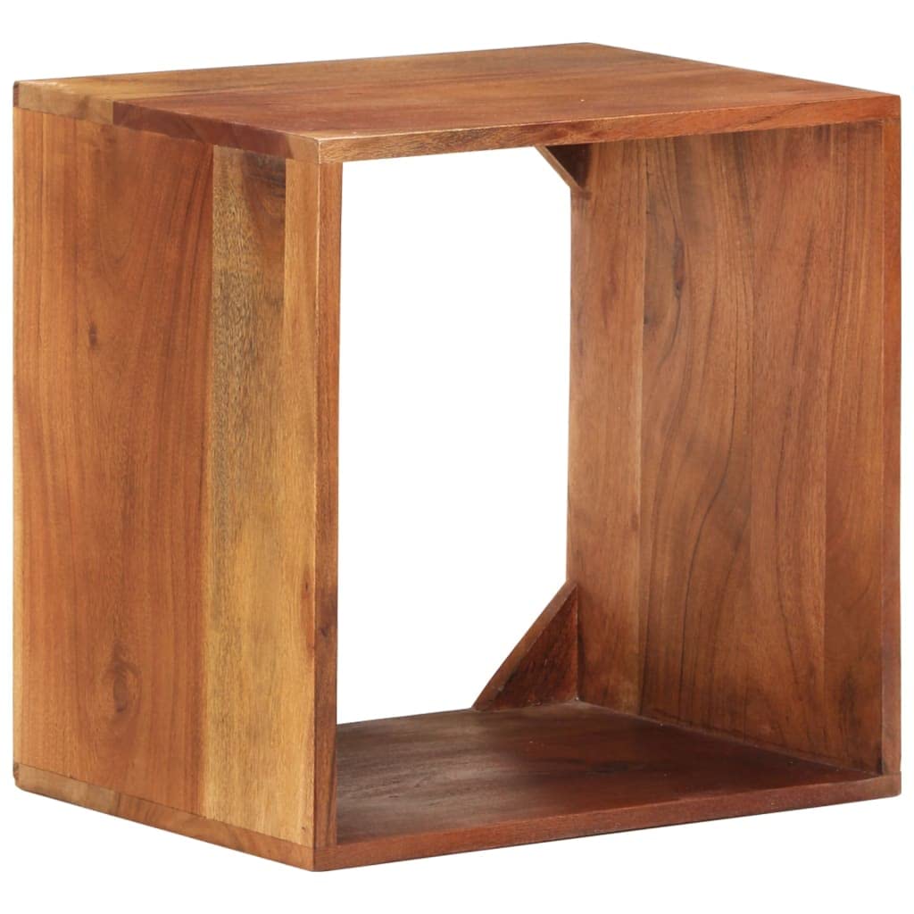 vidaXL Wall Cube Shelf - 15.7&quot;x11.8&quot;x15.7&quot;, Solid Acacia Wood with Sheesham Finish, Versatile Storage Organizer, Easy to Clean, for Books, CDs, Decorative Items