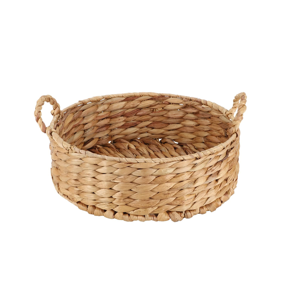 YRLSOTGE Round Water Hyacinth Storage Baskets for Organizing Round Wicker Basket with Double HandlesWicker Baskets for Shelves