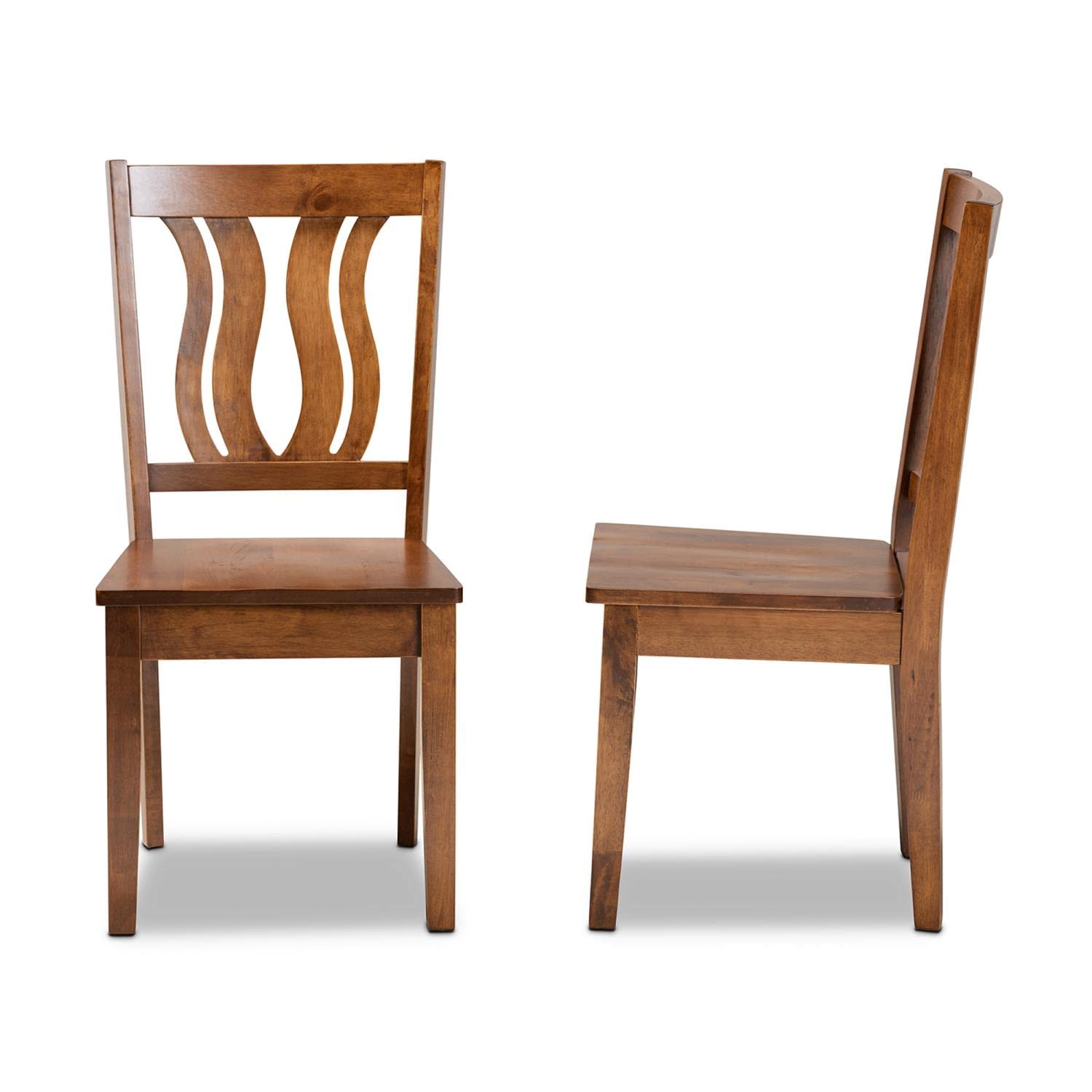 Baxton Studio Fenton Modern and Contemporary Transitional Walnut Brown Finished Wood 2-Piece Dining Chair Set