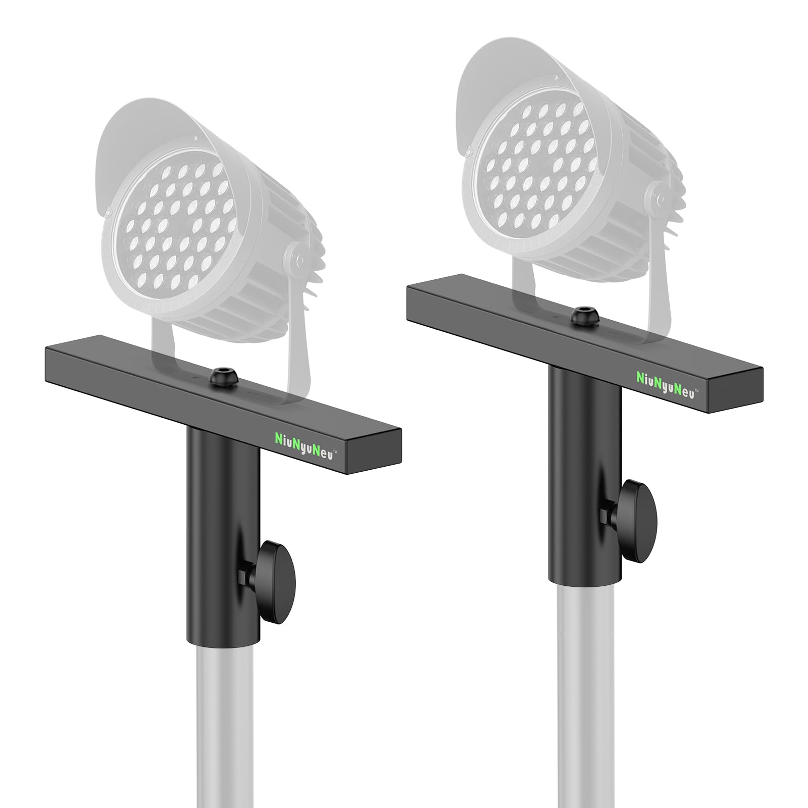 NiuNyuNeu T-Bar Lighting Extension DJ Lighting Stand Cross Bar Single Light for Speaker Stand Tripod Mount