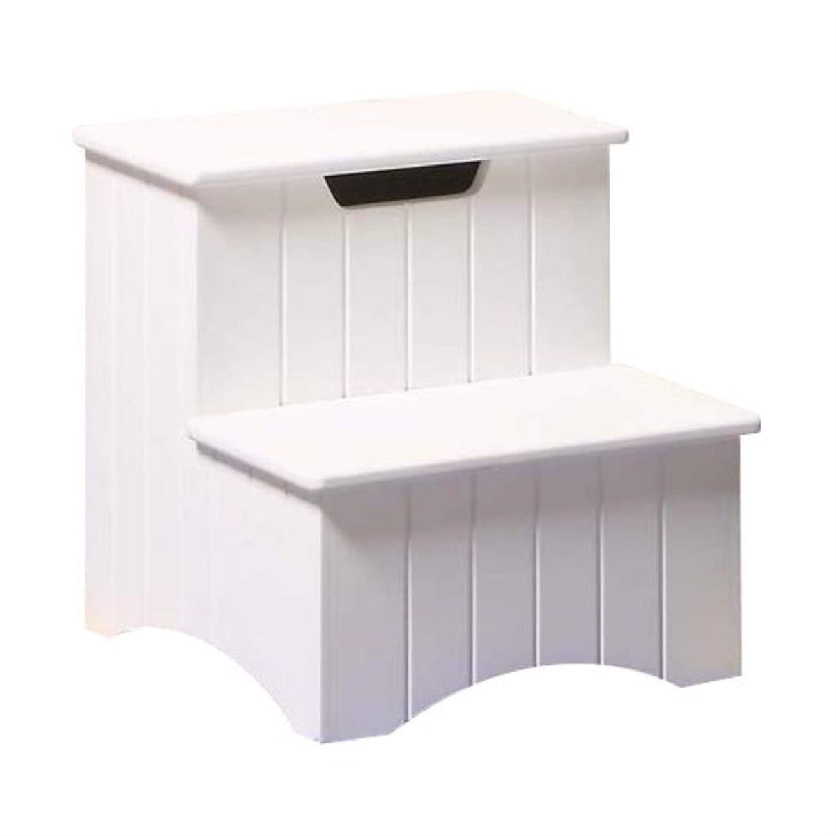 Pilaster Designs Aurora 13&quot; Wood Step Stool with Storage Organizer in White